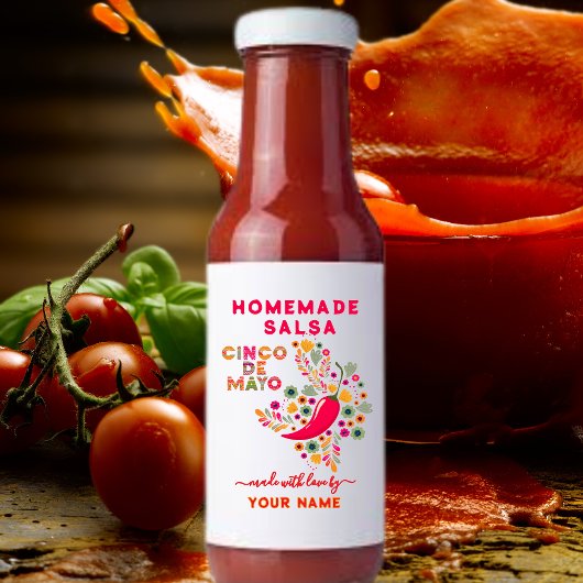 Aangepaste Salsa Labels voor Zelfgemaakte Salsa Wijn Etiket