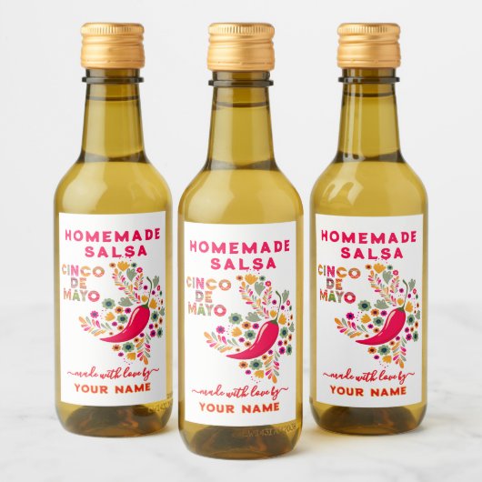 Aangepaste Salsa Labels voor Zelfgemaakte Salsa Wijn Etiket (Flessen)