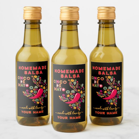 Aangepaste Salsa Labels voor Zelfgemaakte Salsa Wijn Etiket (Flessen)
