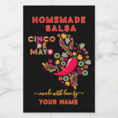 Aangepaste Salsa Labels voor Zelfgemaakte Salsa Wijn Etiket (Enkel label)