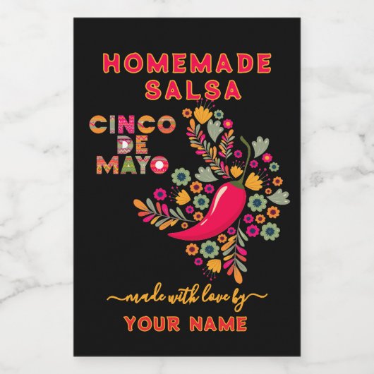 Aangepaste Salsa Labels voor Zelfgemaakte Salsa Wijn Etiket (Enkel label)