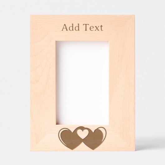 Aangepaste samengevoegde harten gegraveerd houten  (Voorkant)
