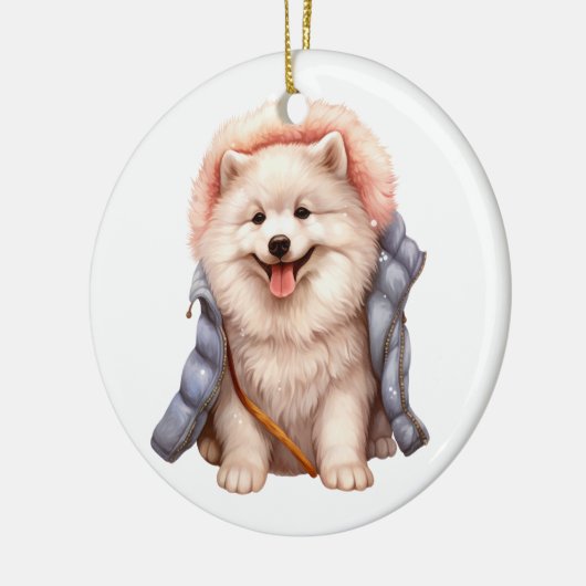 Aangepaste Samoyed Dog Keramisch Ornament (Links)