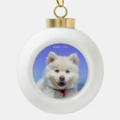 Aangepaste Samoyed Dog Photo Keramische Bal Ornament (Voorkant)
