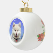 Aangepaste Samoyed Honden Foto Keramische Bal Ornament (Rechts)