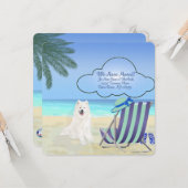 Aangepaste Samoyed "We hebben ons verplaatst" 5,25 Kaart (Voorkant / Achterkant in situ)