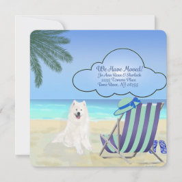 Aangepaste Samoyed "We hebben ons verplaatst" 5,25 Kaart