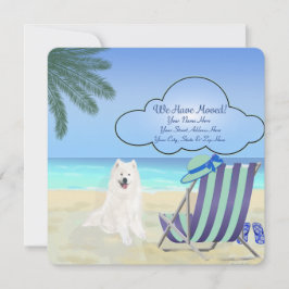 Aangepaste Samoyed "We hebben ons verplaatst" 5,25 Kaart