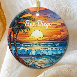 Aangepaste San Diego Faux Glas in lood Keramisch Ornament