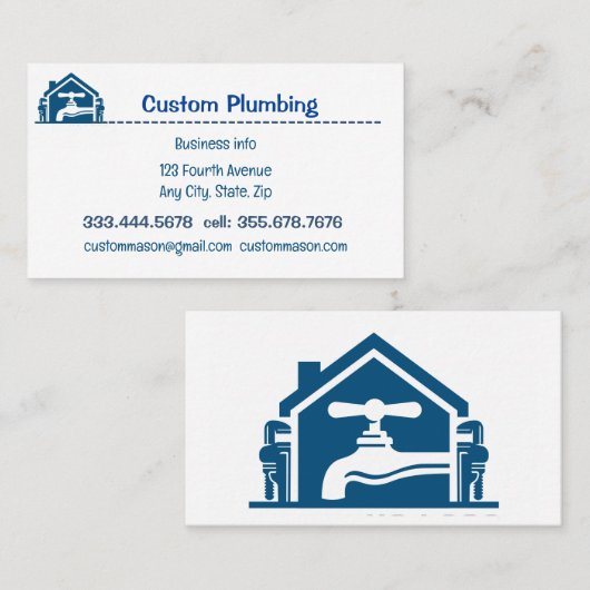 Aangepaste sanitaire verwarmingsinstallaties visitekaartje (Voorkant / Achterkant)