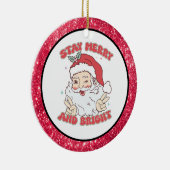 Aangepaste  Santa "Blijf vrolijk en helder" Keramisch Ornament (Rechts)