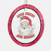 Aangepaste  Santa "Blijf vrolijk en helder" Keramisch Ornament (Links)