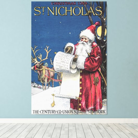 AANGEPASTE SANTA CANVAS WRAP 1914 ST NICHOLAS COVE (Insitu (Houten vloer))