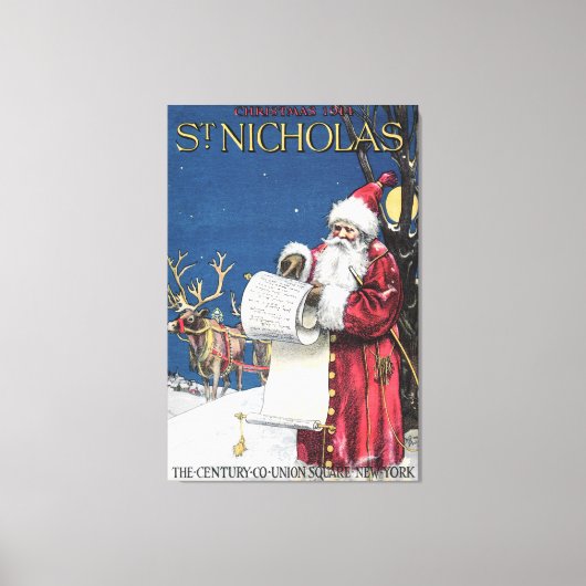 AANGEPASTE SANTA CANVAS WRAP 1914 ST NICHOLAS COVE AFDRUK (Voorkant)