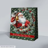 Aangepaste Santa Claus Gift Bag Aangepaste Monogra Medium Cadeauzakje