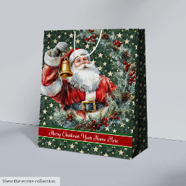 Aangepaste Santa Claus Gift Bag Aangepaste Monogra Medium Cadeauzakje