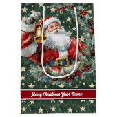 Aangepaste Santa Claus Gift Bag Aangepaste Monogra Medium Cadeauzakje (Achterkant)