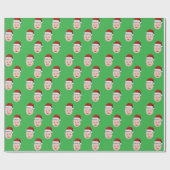 Aangepaste Santa Claus Gift Wrap, Gezicht Cadeaupapier (Vlak)