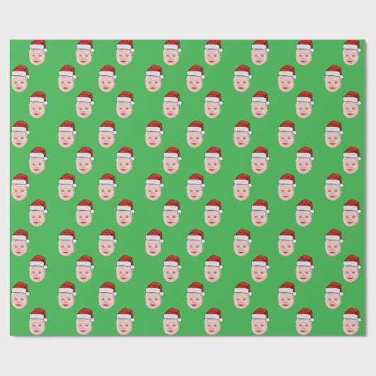 Aangepaste Santa Claus Gift Wrap, Gezicht Cadeaupapier (Vlak)