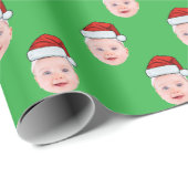 Aangepaste Santa Claus Gift Wrap, Gezicht Cadeaupapier (Rol Hoek)