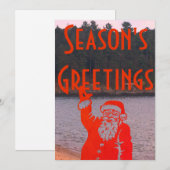 aangepaste Santa groovy vakantie kunst Feestdagenkaart (Voorkant / Achterkant)