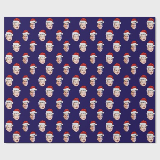 Aangepaste Santa Hat Face Cadeaupapier (Vlak)