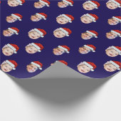 Aangepaste Santa Hat Face Cadeaupapier (Hoek)