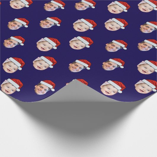 Aangepaste Santa Hat Face Cadeaupapier (Hoek)