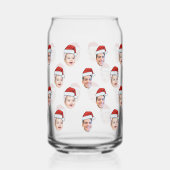 Aangepaste Santa Hat Face Christmas Gift 2 foto's Blikvorm Glas (Links)