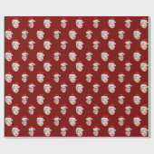 Aangepaste Santa Hat Face Christmas Gift 2 foto's Cadeaupapier (Vlak)