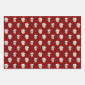 Aangepaste Santa Hat Face Christmas Gift 2 foto's Inpakpapier Vel (Voorkant)