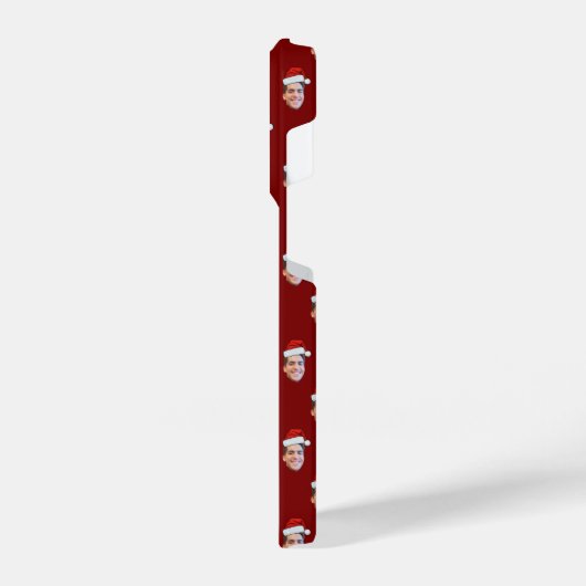 Aangepaste Santa Hat Face Christmas Gift 2 foto's iPhone Hoesje (Linkerkant)