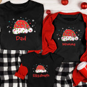 Aangepaste Santa Hoed Bijpassende Familie Kerstmis T-shirt