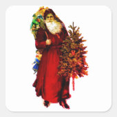AANGEPASTE SANTA-ILLUSTRATIE VIERKANTE STICKER (Voorkant)