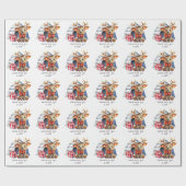 Aangepaste Santa Reindeer Sneeuw Schattigee Kinder Cadeaupapier (Vlak)