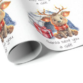 Aangepaste Santa Reindeer Sneeuw Schattigee Kinder Cadeaupapier (Rol Hoek)