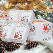 Aangepaste Santa Snowman rendier vrolijk en helder Cadeaupapier