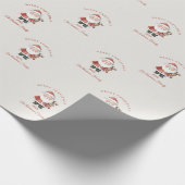 Aangepaste Santa waterverf kerstsfeer cadeau Cadeaupapier (Hoek)