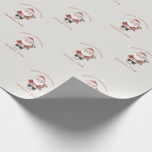 Aangepaste Santa waterverf kerstsfeer cadeau Cadeaupapier (Hoek)