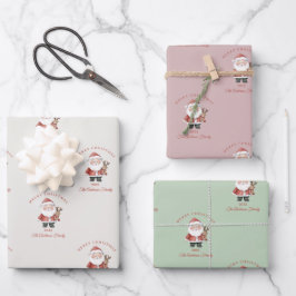 Aangepaste Santa waterverf kerstsfeer cadeau Inpakpapier Vel