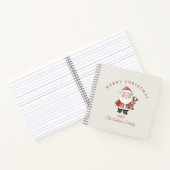Aangepaste Santa waterverf kerstsfeer cadeau Notitieboek (Binnen)