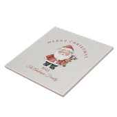 Aangepaste Santa waterverf kerstsfeer cadeau Tegeltje (Zijkant)