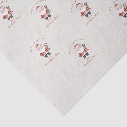 Aangepaste Santa waterverf kerstsfeer cadeau Tissuepapier (Detail)