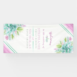 Aangepaste sappige bruiloft kunst welkom banner