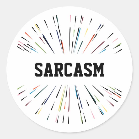 Aangepaste SARCASM kleurrijke starburst sticker (Voorkant)