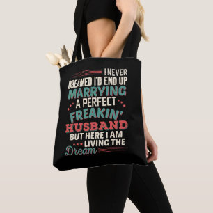 Aangepaste sarcastische perfecte verdomde echtgeno tote bag