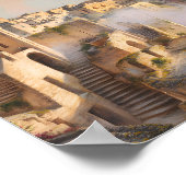 Aangepaste Sassi di Matera Italië Reis Waterverf Poster (Hoek)