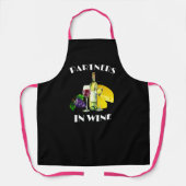 Aangepaste Sassy Partners in Wijn Gepersonaliseerd Schort (Voorkant)