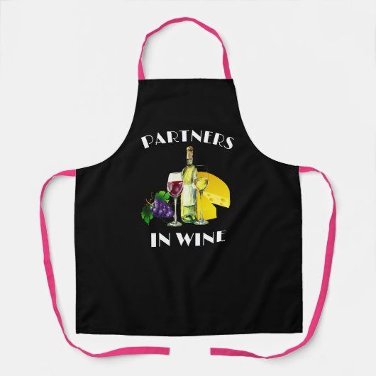 Aangepaste Sassy Partners in Wijn Gepersonaliseerd Schort (Voorkant)