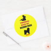 Aangepaste Save My Bichon Frise Ronde Sticker (Envelop)